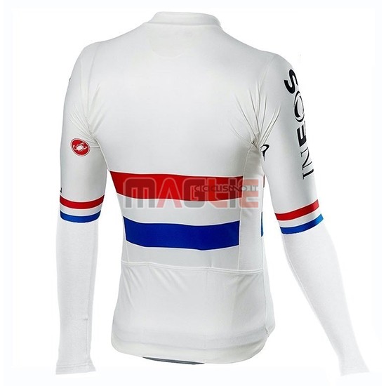 Maglia Ineos Campione UK Manica Lunga 2019 Bianco - Clicca l'immagine per chiudere